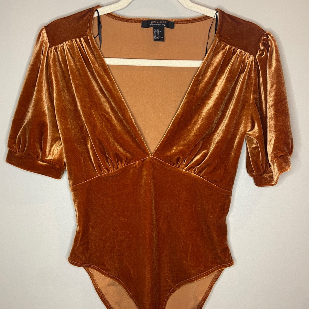 velvet low cut body suit